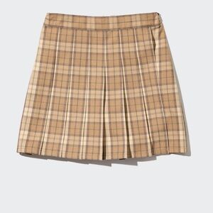 Uniqlo Tan Plaid‎ Mini Skort Girls Size 9/10
